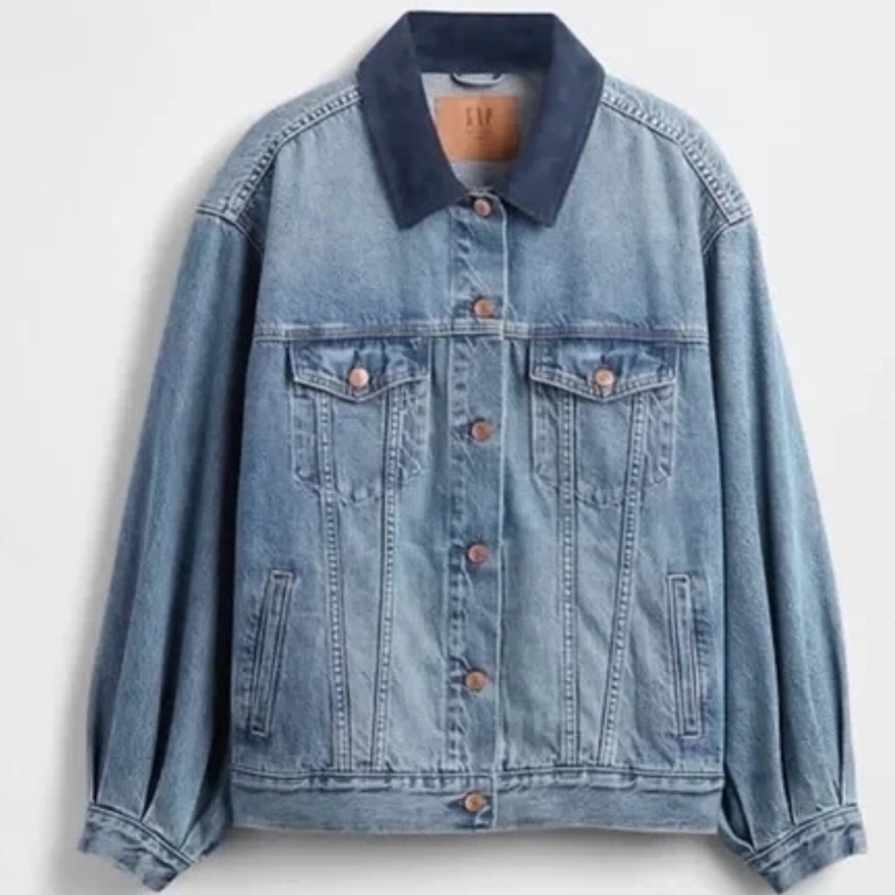 NEW Gap × DÔEN Jeans Icon Oversized Jacket Blue Denim - XS